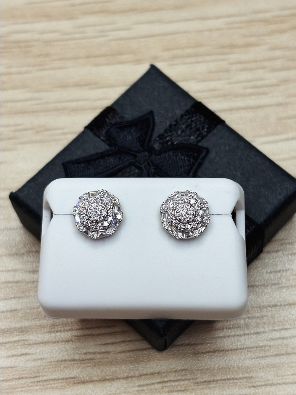 .925 Sterling Silver 1.5 CTW VVS Moissanite Small Octagon Stud Earrings - Picture 4 of 6